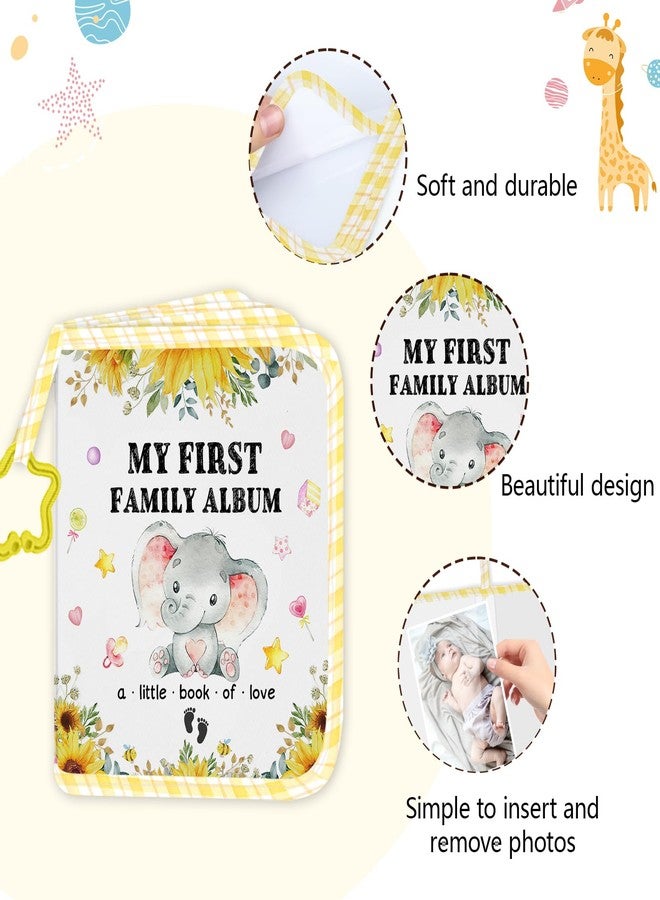 Vorruil My First Family Soft Photo Album, Elephant Cloth Photo Book Memory Keepsake Shower, First Year Gift Pictures Holds for Newborn 5.5x7inches - Image 3